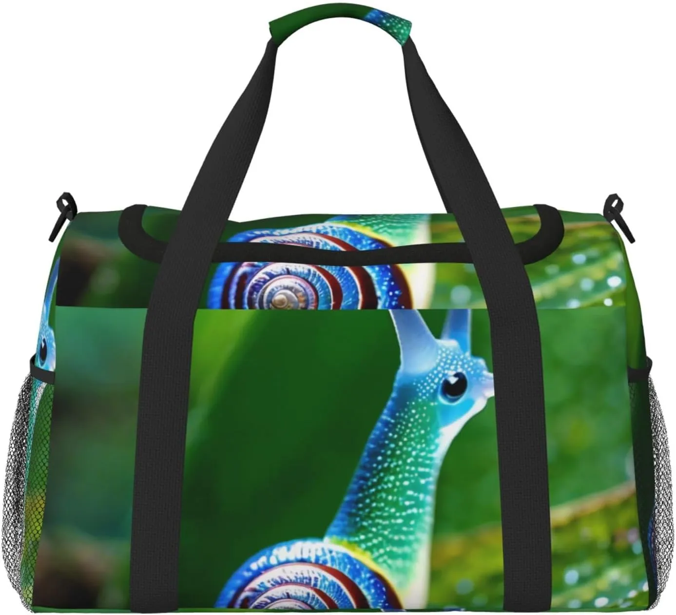 Shimmering Snail Print Travel Duffel Bag for Men & Women, Foldable Travel Bags and Spacious Weekender Tote Bag for Storage Toiletry Luggage Personal Item