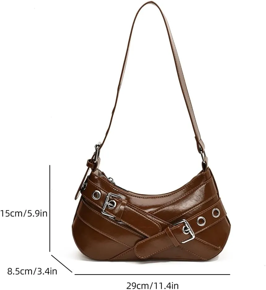 Shoulder Bag Y2k Purse for Women Punk Style Hobo Handbag Trendy Shoulder Purse Pu Leather Clutch Y2k Bag Fall Purse