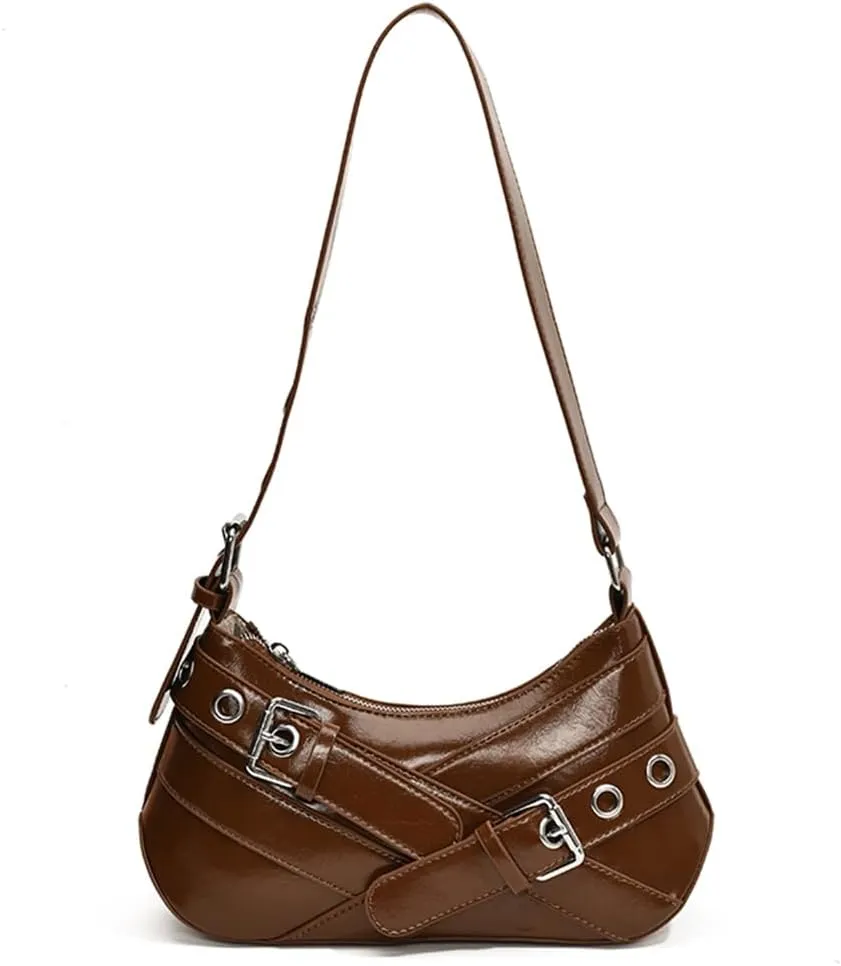 Shoulder Bag Y2k Purse for Women Punk Style Hobo Handbag Trendy Shoulder Purse Pu Leather Clutch Y2k Bag Fall Purse