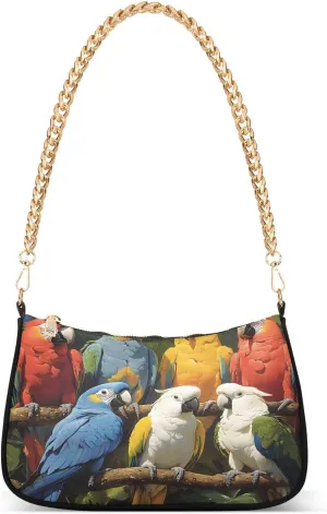Shoulder Bags for Women Parrots Hobo Tote Handbag Small Clutch Purse with Zipper Closure