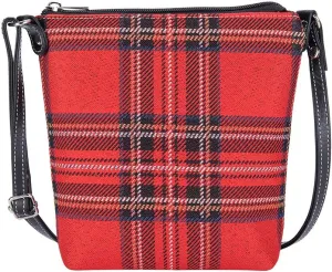 Signare Tapestry Small Crossbody Bag Sling Bag for Women with Royal Stewart Tartan Plaid Design (SLING-RSTT)