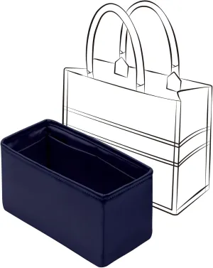 Silky Insert for Book Tote, Lightweight Purse Organizer Insert Fit for Dior Booktote Small(Blue Nuit)
