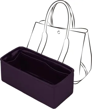 Silky Insert for Hermes Garden Party 30, Lightweight Purse Organizer Insert with Keychain Fit for Garden Party 30(Raisin)