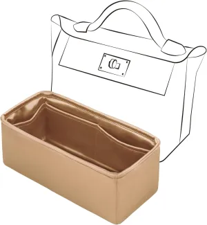 Silky Insert for Kelly 24/24-21, Lightweight Purse Organizer Insert Compatible with Hermes Kelly 2424 Mini, Silky Smooth Handbag Shaper(Champagne)
