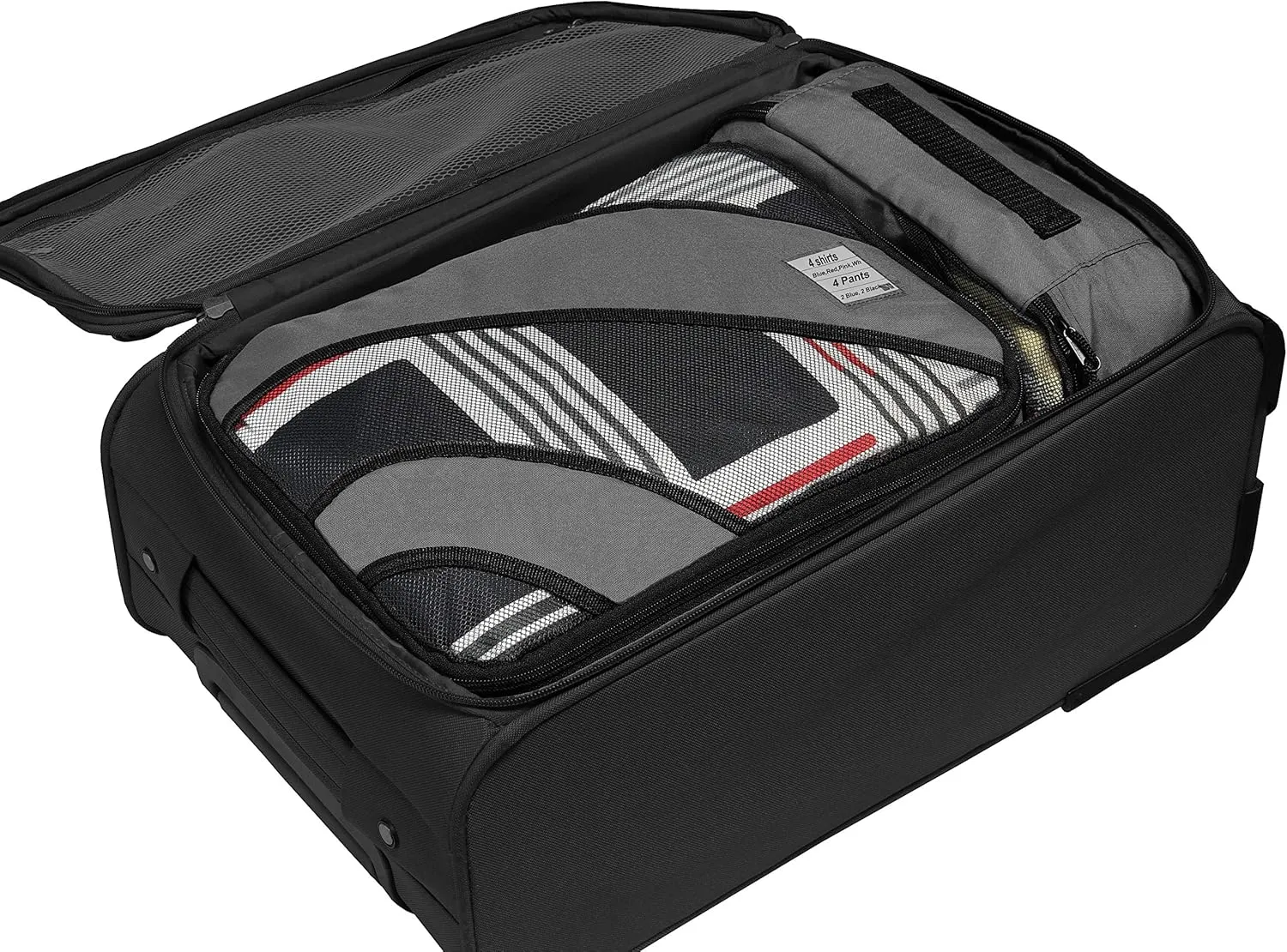 Simple Houseware 4 Set Packing Cube - Travel Organizers with Laundry Bag, Dark Grey
