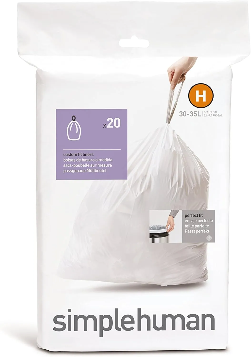 Simplehuman CW0168 Custom Fit Can Liner H