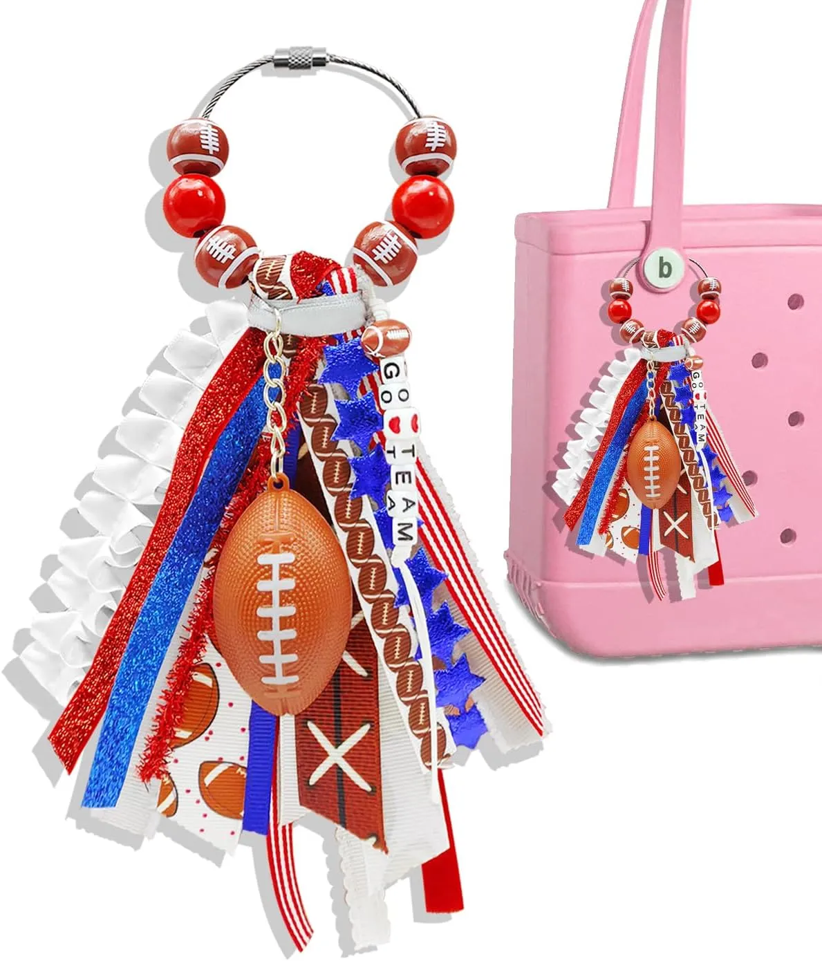 Simply Southern Ball Sports Charm Bogg Bag Accessories, Ribbon & Beach Tote