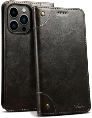 SINIANL Compatible with iPhone 16 Pro Max Case Wallet with Magnetic Kickstand Credit Card Holder, Leather Folio Flip Cover Wallet Case for iPhone 16 Pro Max Dark Gray
