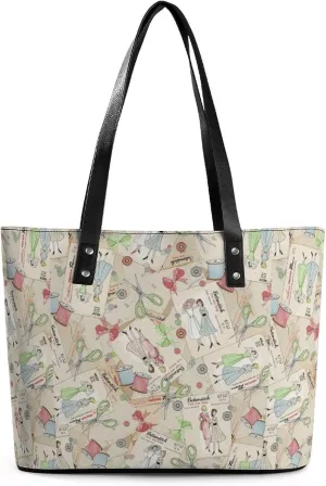 Skull Flowers Cherry Black And White Leather Handbag Smooth Wrinkle Resistant Lightweight And Convenient