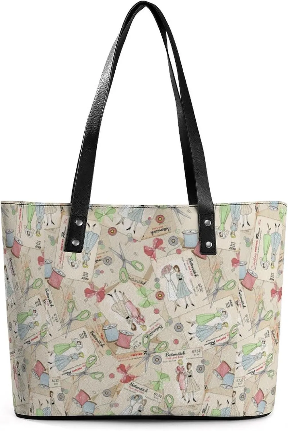 Skull Flowers Cherry Black And White Leather Handbag Smooth Wrinkle Resistant Lightweight And Convenient