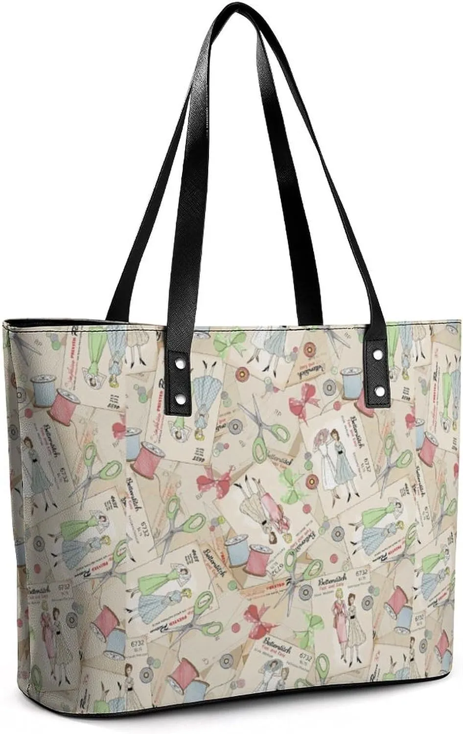 Skull Flowers Cherry Black And White Leather Handbag Smooth Wrinkle Resistant Lightweight And Convenient