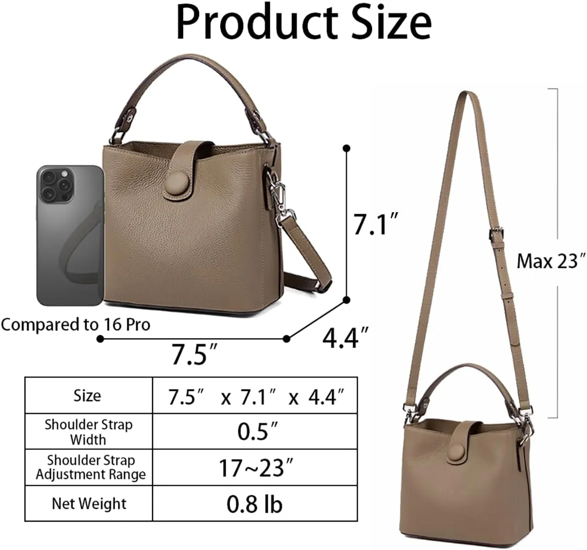 Small Bucket Bag for Women Genuine Leather Handbag Satchel Bag Small Purse for Women Top-Handle Bag Mini Crossbody Hand Bag