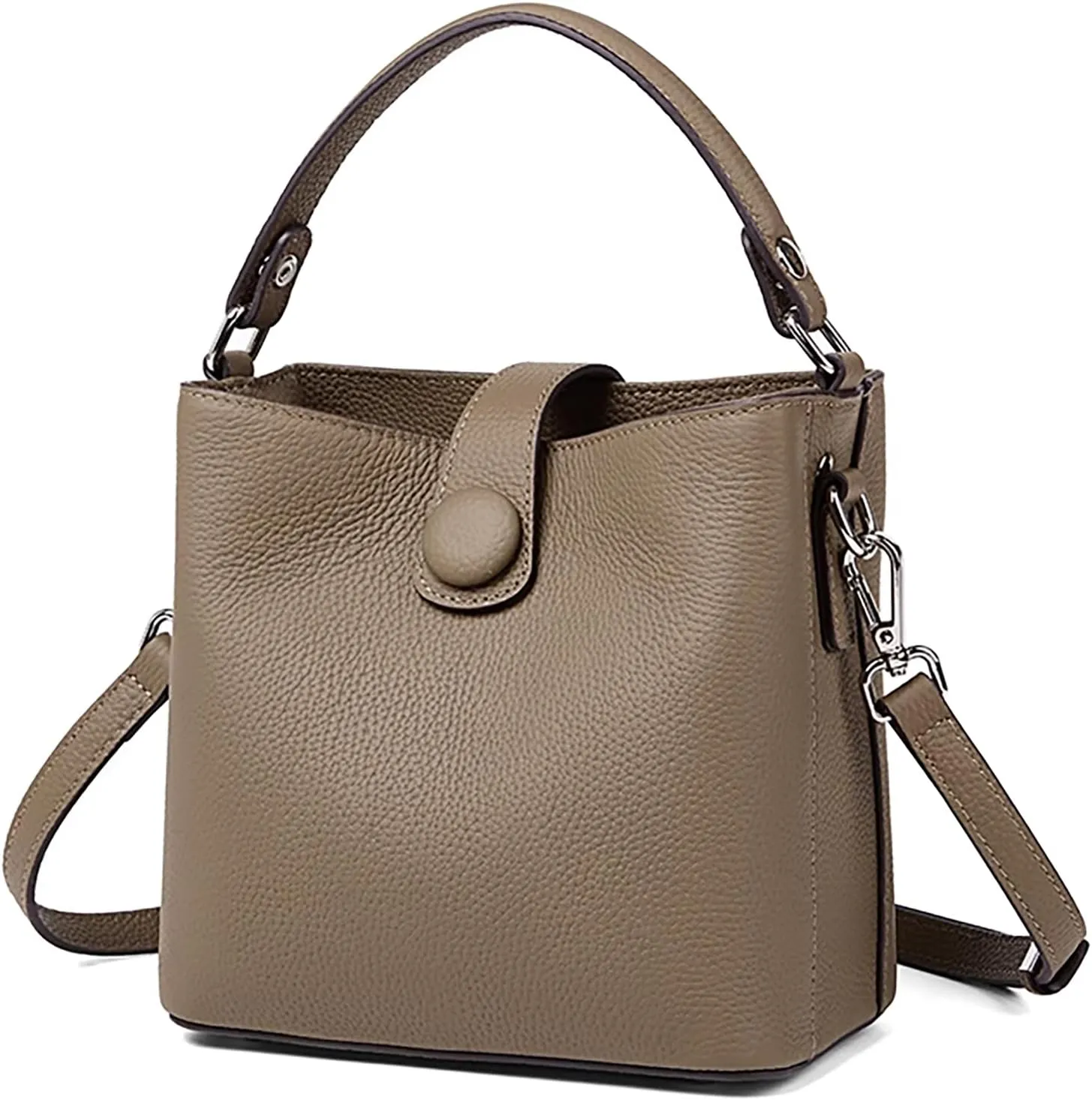 Small Bucket Bag for Women Genuine Leather Handbag Satchel Bag Small Purse for Women Top-Handle Bag Mini Crossbody Hand Bag