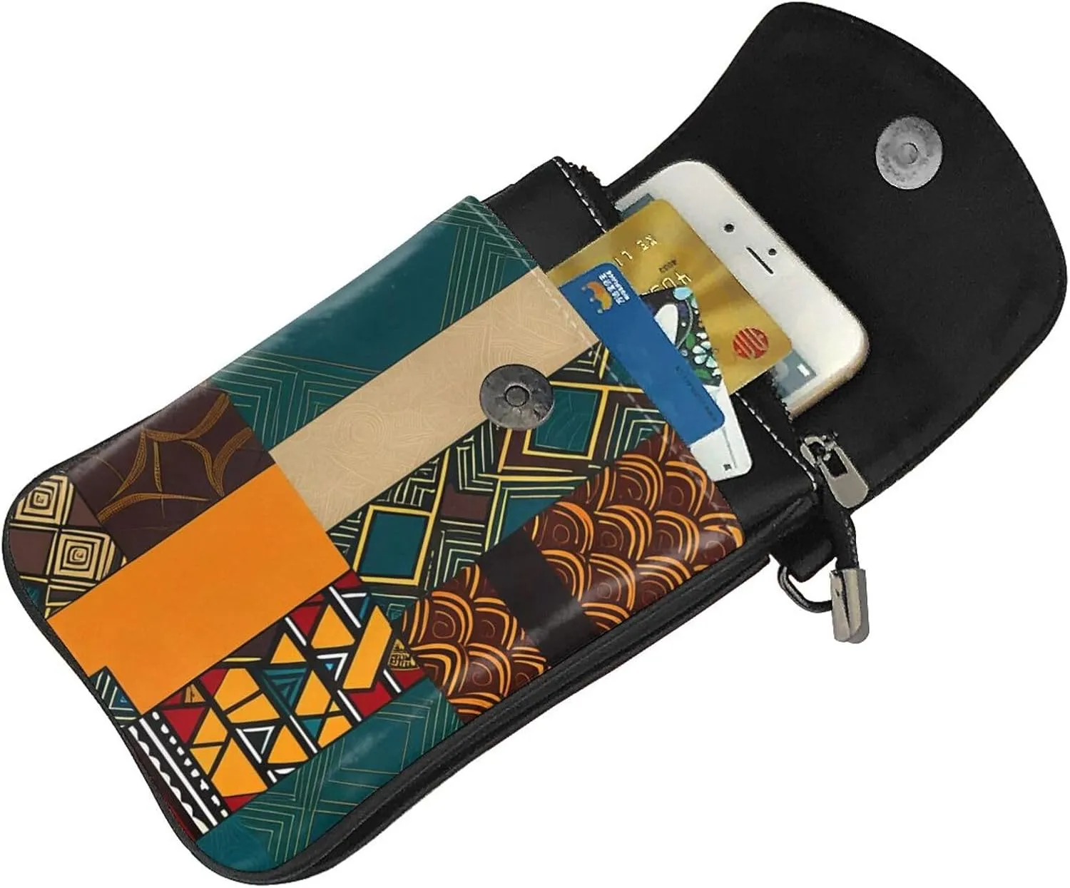 Small Crossbody Bags for Women,Leather Shoulder Bag for Cell Phone Purse with Strap and Wooden Bridge Printed