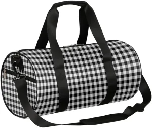 Small Gym Duffel Bags 17.8×9×9 Classic Plaid Pretty Gym Bag for Men Women Overnight Weekender Bag Lightweight Sport Duffle Bag Carry On Gymbag