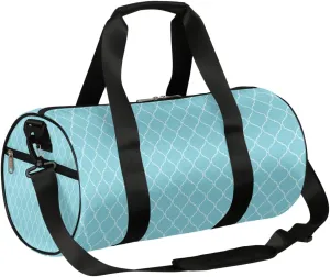 Small Gym Duffel Bags 17.8×9×9 Classic Turquoise Pattern Gym Bag for Men Women Overnight Weekender Bag Lightweight Sport Duffle Bag Carry On Gymbag