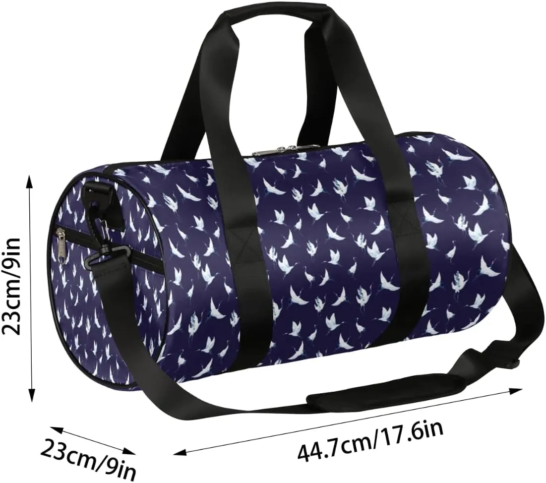 Small Gym Duffel Bags 17.8×9×9 Crane In The Sky Gym Bag for Men Women Overnight Weekender Bag Lightweight Sport Duffle Bag Carry On Gymbag