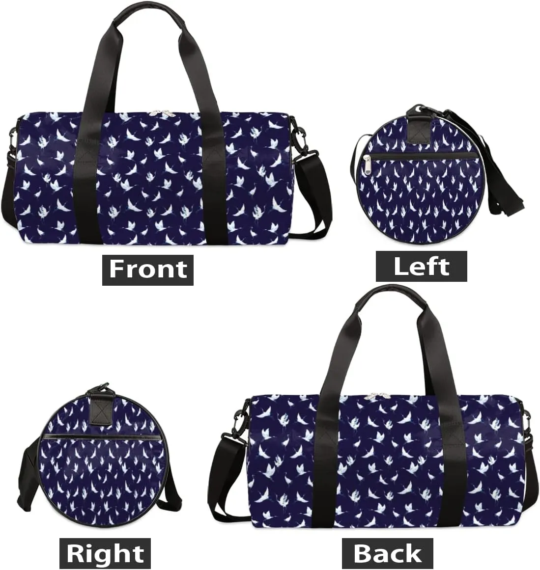 Small Gym Duffel Bags 17.8×9×9 Crane In The Sky Gym Bag for Men Women Overnight Weekender Bag Lightweight Sport Duffle Bag Carry On Gymbag
