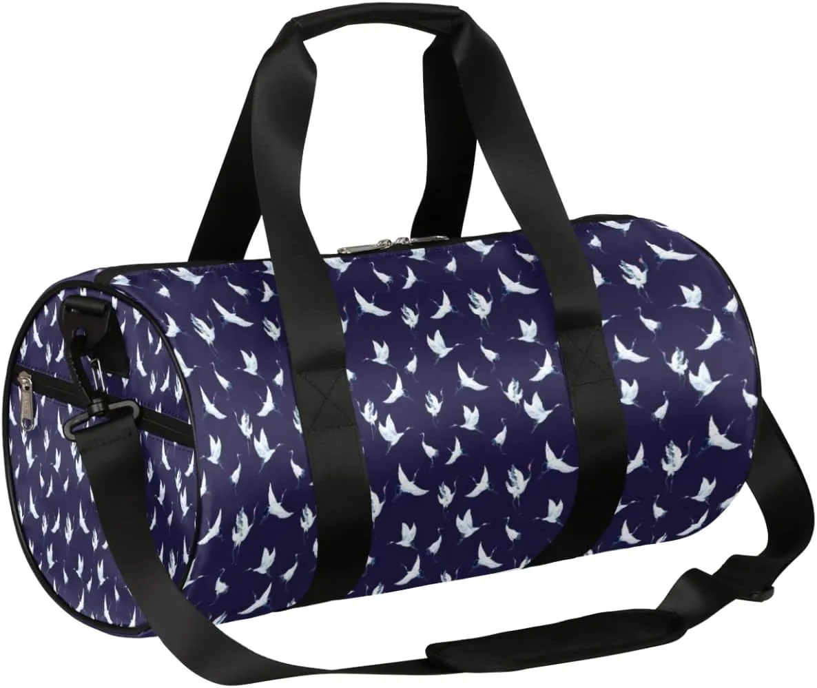 Small Gym Duffel Bags 17.8×9×9 Crane In The Sky Gym Bag for Men Women Overnight Weekender Bag Lightweight Sport Duffle Bag Carry On Gymbag