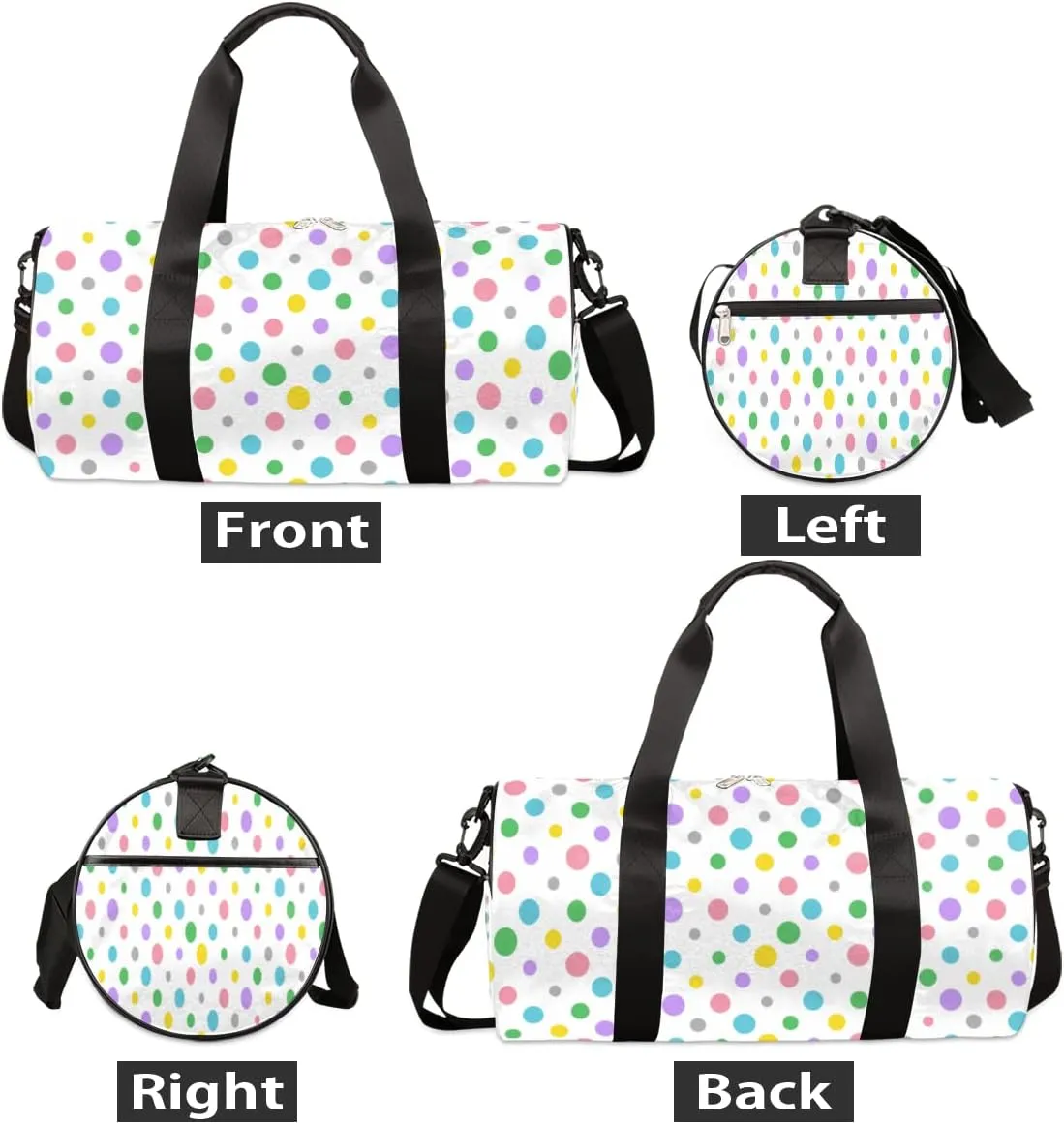 Small Gym Duffel Bags 17.8×9×9 Crisp Dots Gym Bag for Men Women Overnight Weekender Bag Lightweight Sport Duffle Bag Carry On Gymbag