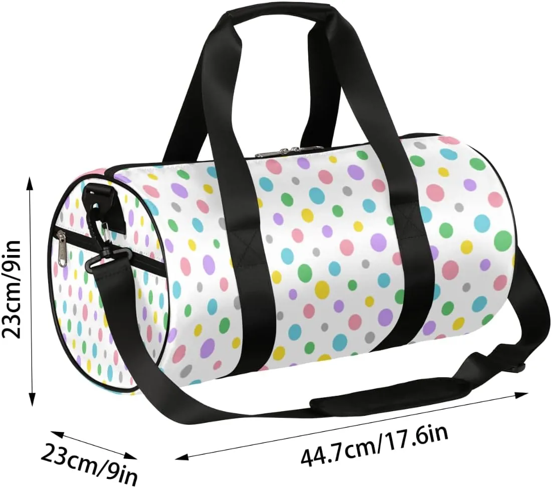 Small Gym Duffel Bags 17.8×9×9 Crisp Dots Gym Bag for Men Women Overnight Weekender Bag Lightweight Sport Duffle Bag Carry On Gymbag