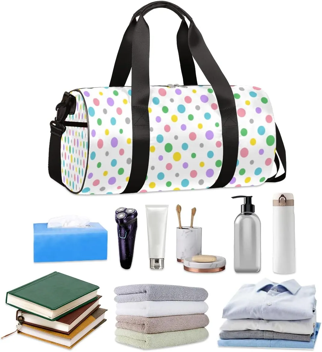 Small Gym Duffel Bags 17.8×9×9 Crisp Dots Gym Bag for Men Women Overnight Weekender Bag Lightweight Sport Duffle Bag Carry On Gymbag