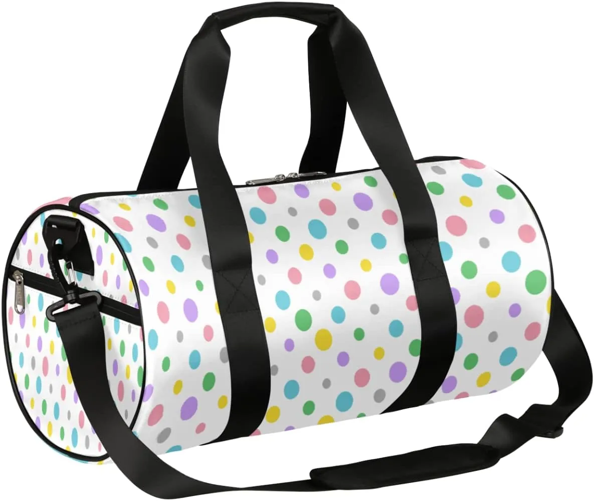 Small Gym Duffel Bags 17.8×9×9 Crisp Dots Gym Bag for Men Women Overnight Weekender Bag Lightweight Sport Duffle Bag Carry On Gymbag