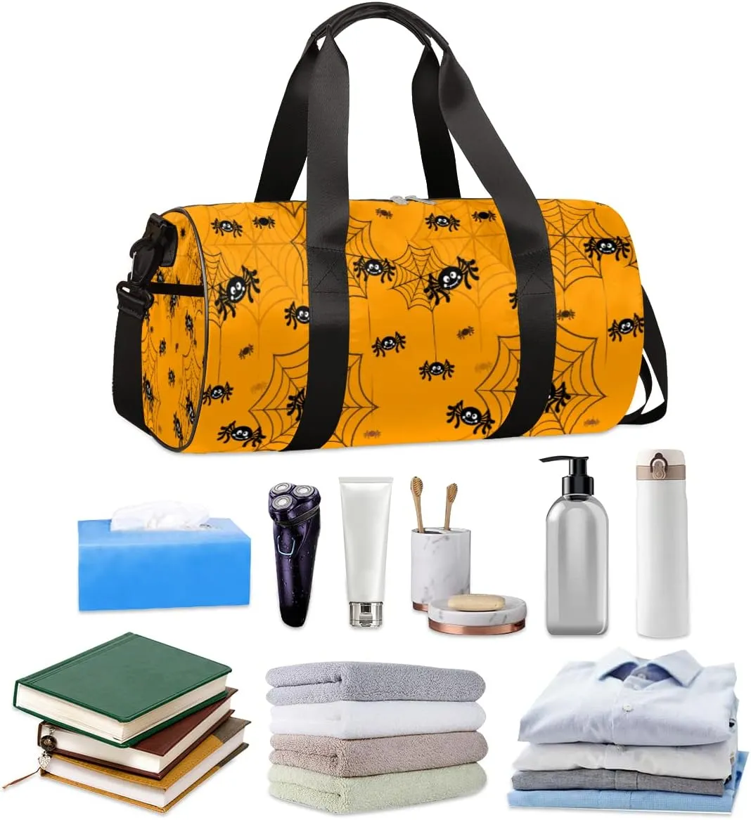 Small Gym Duffel Bags 17.8×9×9 Cute Halloween Theme Gym Bag for Men Women Overnight Weekender Bag Lightweight Sport Duffle Bag Carry On Gymbag