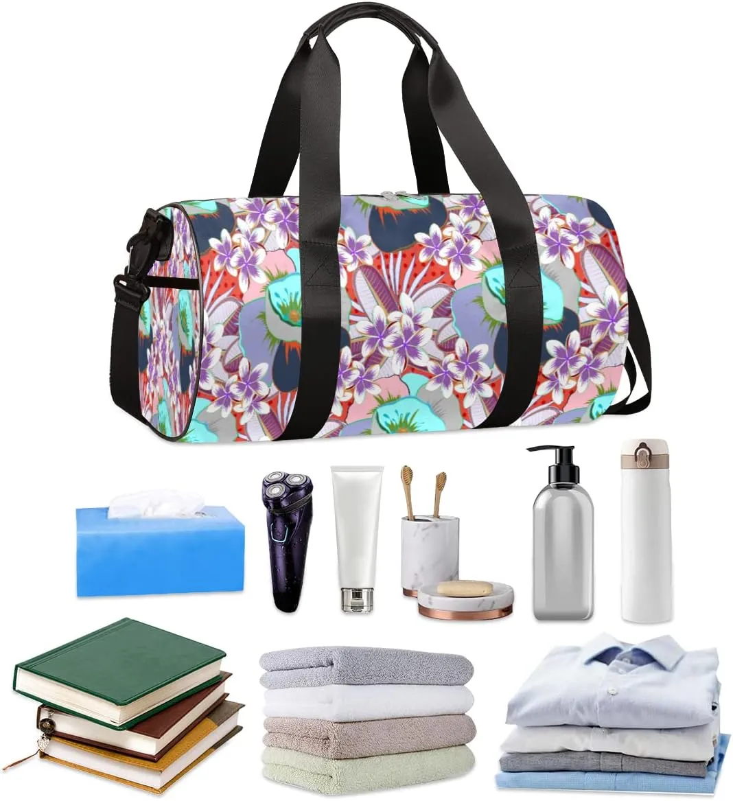 Small Gym Duffel Bags 17.8×9×9 Ethnic Tribal Flower Gym Bag for Men Women Overnight Weekender Bag Lightweight Sport Duffle Bag Carry On Gymbag