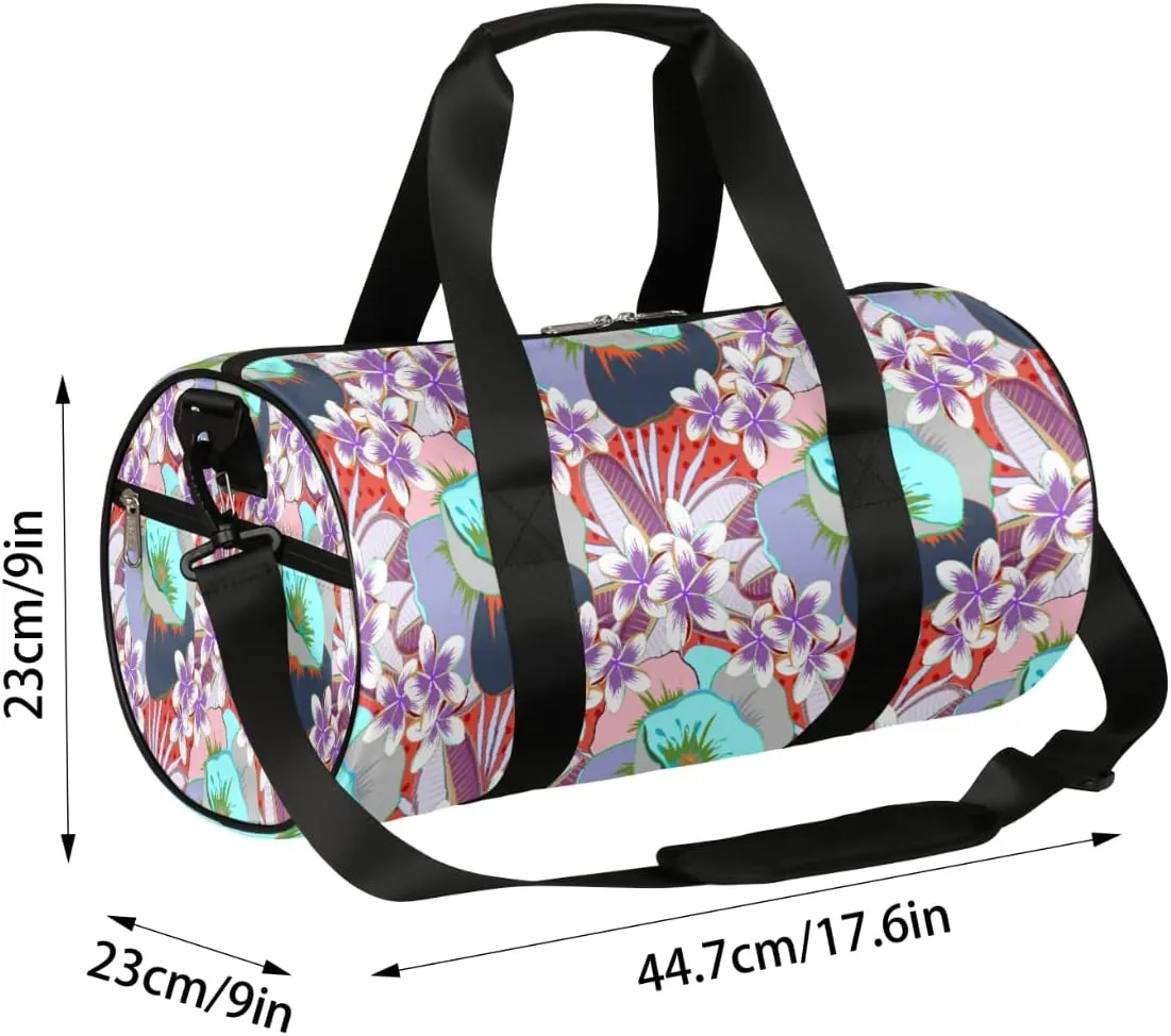 Small Gym Duffel Bags 17.8×9×9 Ethnic Tribal Flower Gym Bag for Men Women Overnight Weekender Bag Lightweight Sport Duffle Bag Carry On Gymbag