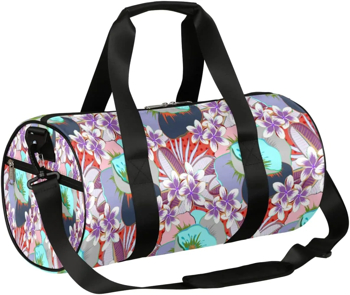 Small Gym Duffel Bags 17.8×9×9 Ethnic Tribal Flower Gym Bag for Men Women Overnight Weekender Bag Lightweight Sport Duffle Bag Carry On Gymbag