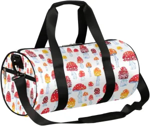 Small Gym Duffel Bags 17.8×9×9 Mushroom Watercolor Abstract Gym Bag for Men Women Overnight Weekender Bag Lightweight Sport Duffle Bag Carry On Gymbag