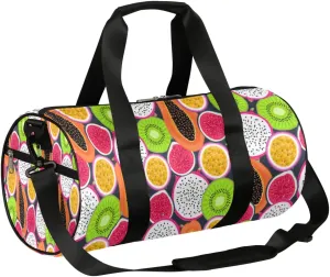 Small Gym Duffel Bags 17.8×9×9 Tropic Fruit Slice Gym Bag for Men Women Overnight Weekender Bag Lightweight Sport Duffle Bag Carry On Gymbag
