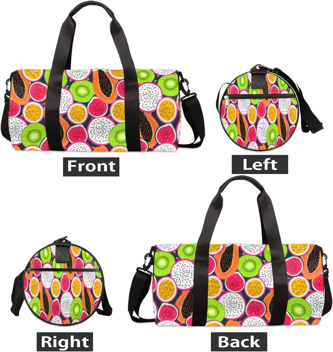 Small Gym Duffel Bags 17.8×9×9 Tropic Fruit Slice Gym Bag for Men Women Overnight Weekender Bag Lightweight Sport Duffle Bag Carry On Gymbag