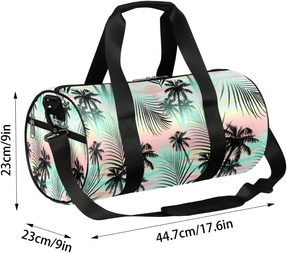 Small Gym Duffel Bags 17.8×9×9 Tropical Gradient Gym Bag for Men Women Overnight Weekender Bag Lightweight Sport Duffle Bag Carry On Gymbag