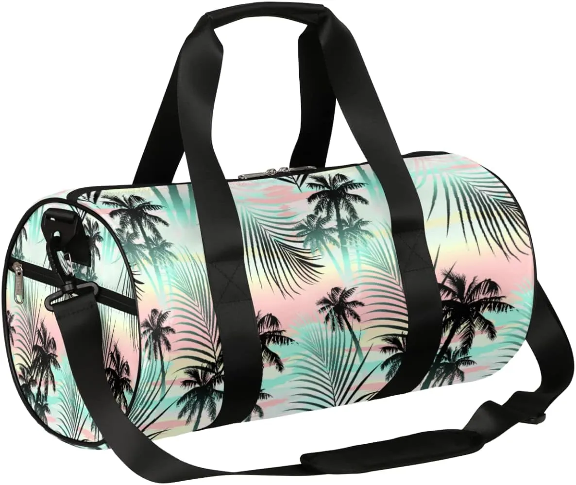 Small Gym Duffel Bags 17.8×9×9 Tropical Gradient Gym Bag for Men Women Overnight Weekender Bag Lightweight Sport Duffle Bag Carry On Gymbag
