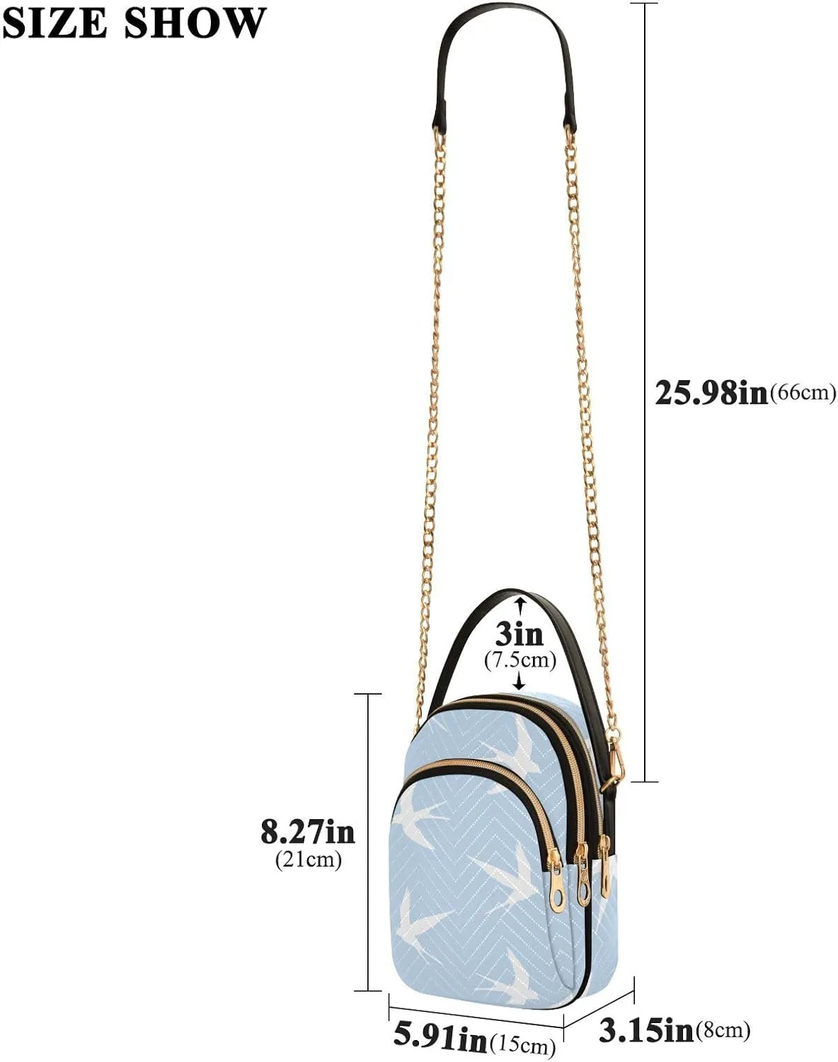 Small Phone Purse Crossbody Cell Phone Purse Phone Wallet Bag with Zipper Pockets Shoulder Strap Handle for Women Daisy