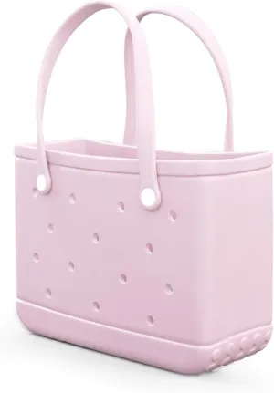 Small Rubber Tote Bag Waterproof Beach Bag Durable Small Rubber Beach Tote Open Handbag for Woman