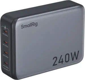 SmallRig 240W USB-C Charger, 4-Port PD3.1 GaN Fast Charger for MacBook Pro/Air PPS Wall Charger Power Adapter for iPad, V-Mount Battery, NP-F970 Battery, Laptop, Camera - 4751