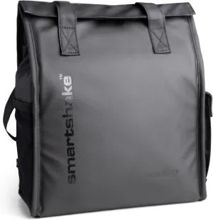 Smartshake Lunch Tote Bag: Carry up to 3 Food Containers & 2 Icepacks - Water Repellent Fabric - Reusable & Leak-Proof - Shaker & Cutlery Pockets - Magnetic Locks - 11 Liters Lunch Organizer - Black