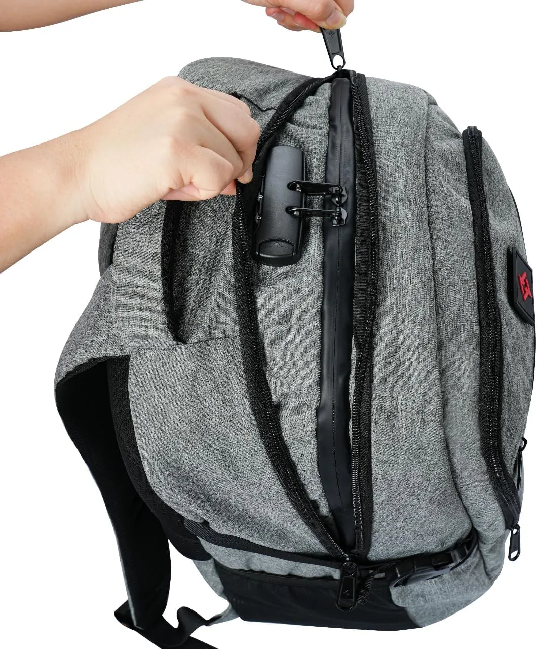 Smell Proof Bags with Lock Odor Proof Backpack Daypack Stash Bookbag with Combination Lock Travel Casual Daypacks Gray