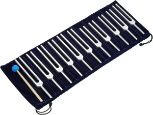 Solfeggio Tuning Fork Set, 11 Tuning Forks Perfect for Sound, with Silicone Hammer Cleaning Cloth and Bag(252.44Hz, 282.54Hz, 442.46Hz, 272.2Hz, 420.88Hz etc)