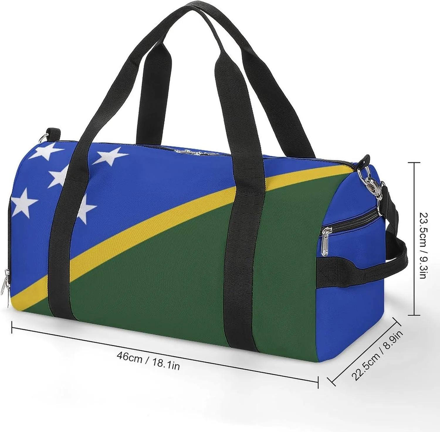 Solomon Lslands Flag Duffel Bag for Men Women with Wet Pocket Shoe Compartment