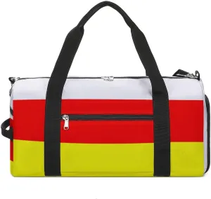South Ossetia Flag Gym Bag for Men Women with Waterproof Shoe Compartment Travel Tote