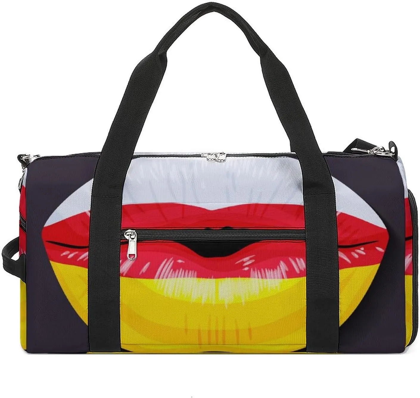 South Ossetia Flag Lips Sports Duffel Bag with Wet Pocket and Shoe Compartment Travel Weekender