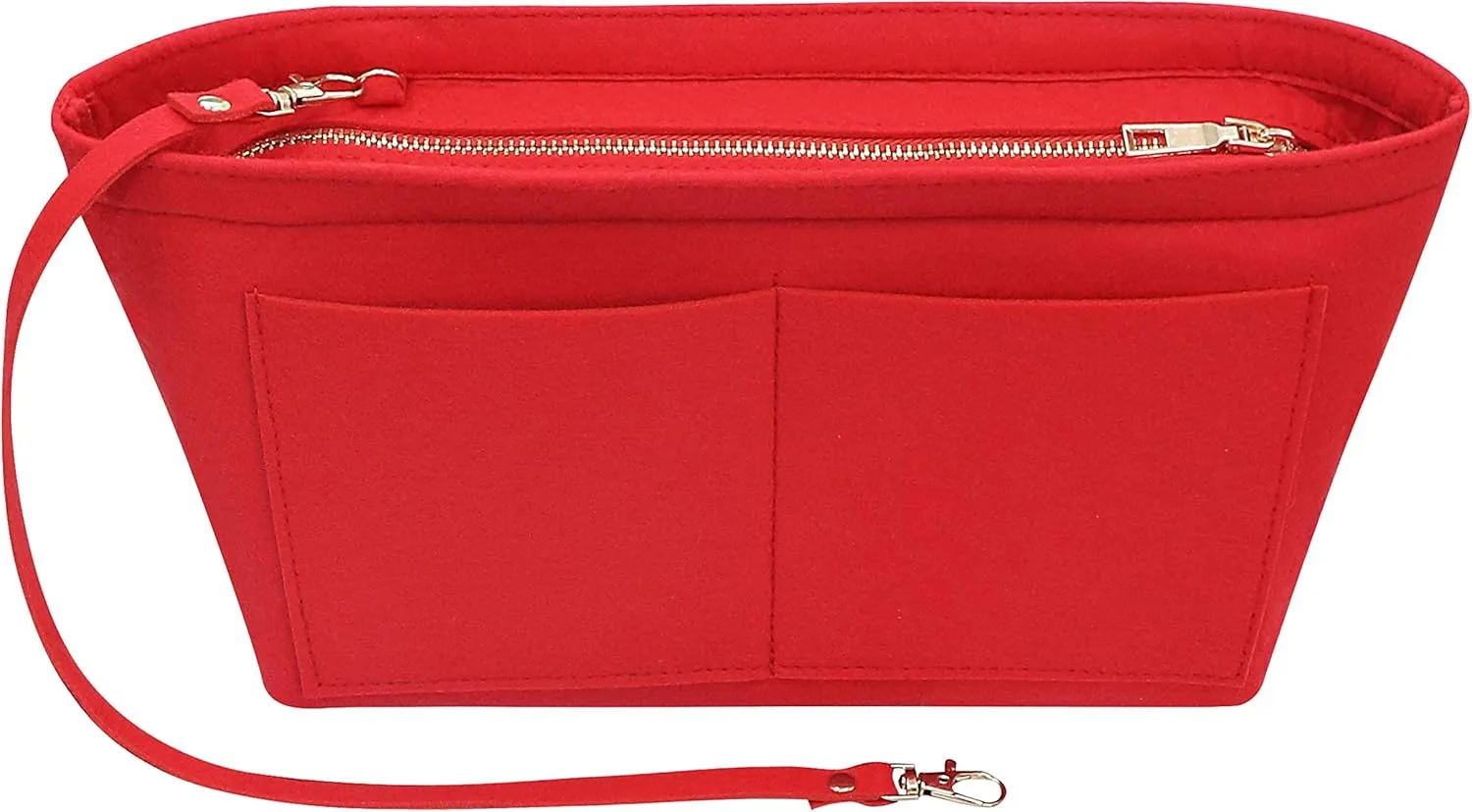 Soyizom Purse Organizer Insert Felt Purse Insert Bag Organizers Multi Pockets Tote Bag in Bag for Women,Red-L