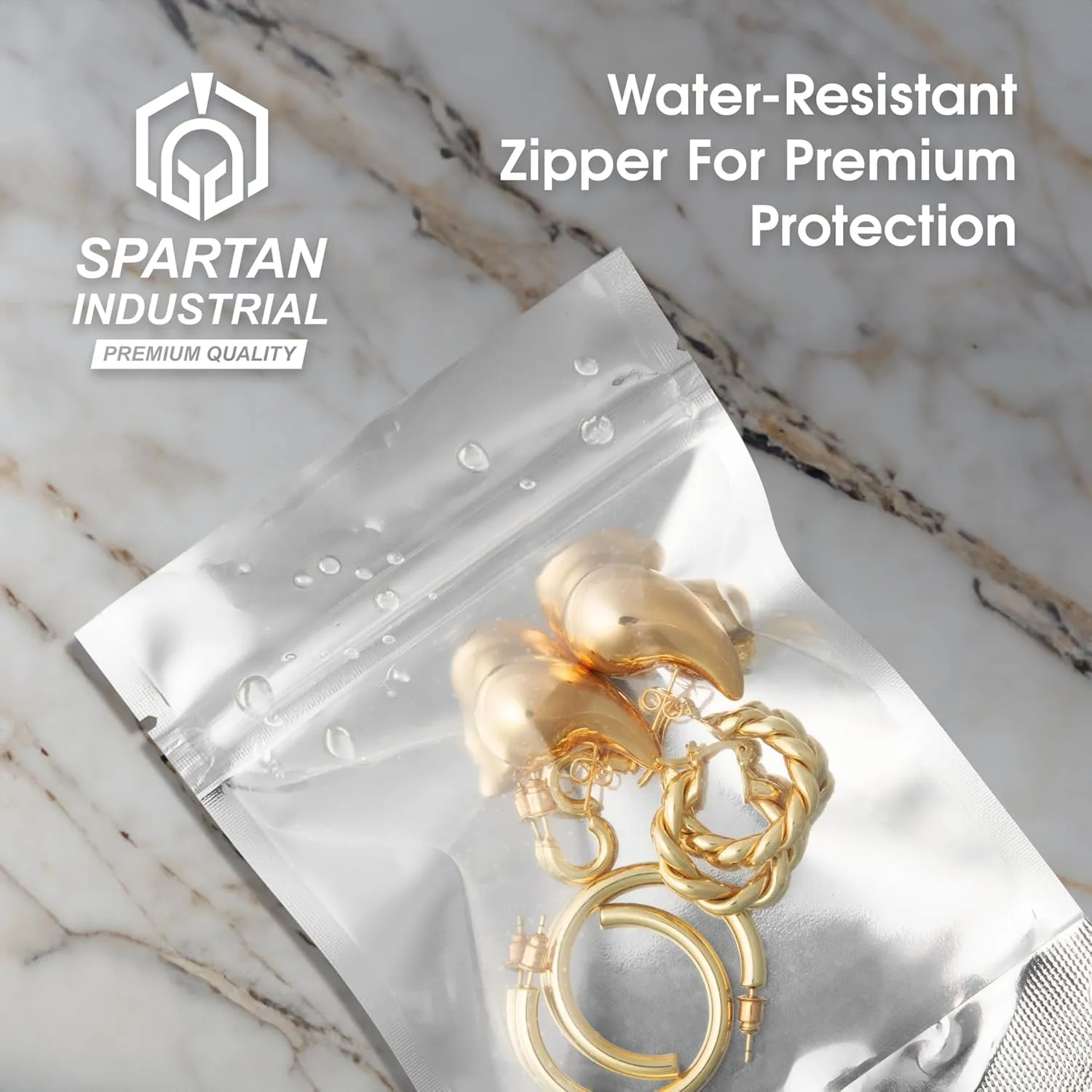Spartan Industrial - 3.5" X 5.5" Aluminum Stand-Up Pouches - Pack of 1000 Resealable Smell-Proof Bags for Food, Wax Melts, Lip Gloss Packaging, and More