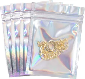 Spartan Industrial - 3" X 4" Holographic Foil Bags - Pack of 1000 Smell-Proof Resealable Bags for Food, Wax Melts, Lip Gloss Packaging, and More