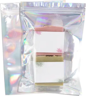 Spartan Industrial - 6" X 9" Holographic Bags - Pack of 200 Clear Resealable Bags for Food Storage and Packaging, Cosmetics, Handmade Goods, and More