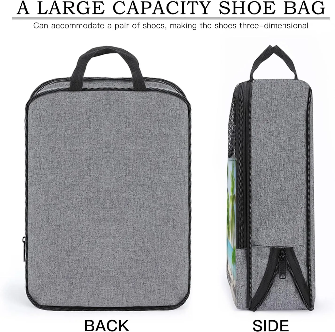 Spider Web Shoe Bag for Travel,Creepy Scary Dangerous Spider, Shoe Organizer Bag Holds 1 Pair of Shoe Travel Accessories Suitcase Organize,Grey